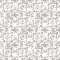 Abstract hand drawn seamless pattern. Vector circles endless background. Sketch drawn seamless tree rings background. Tree trunk cross section.