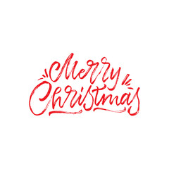 Merry Christmas vector text Calligraphic Lettering design card template. Calligraphic handmade lettering.