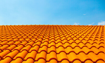 tiles on the roof, the lines of which go to the sky and the distance