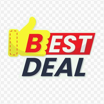 Best Deal Banner Design, Red, Navy And Yellow Color, Vector Illustration With Transparent Background.