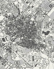 Fototapeta na wymiar map of the city of Jerez de la Frontera, Spain