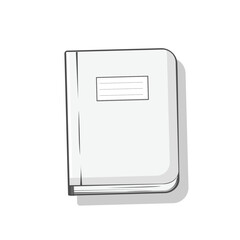 Blank Book icon vector, carton flat illustration for school and stationery icon isolated on white background