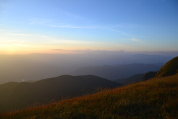 sunset in the mountains