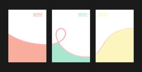 Set of cover and poster design template. Trendy abstract colorful wavy liquid shape for banners, placards, cover book, poster, flyer, social media story, and page layout design
