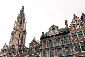 Obraz premium The tower of the Cathedral of Our Lady in Antwerp
