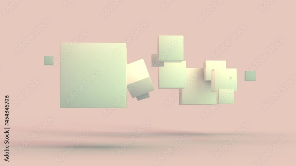 Poster loop abstract 3d animation of an array of cubes in space. geometric abstraction, background of objec