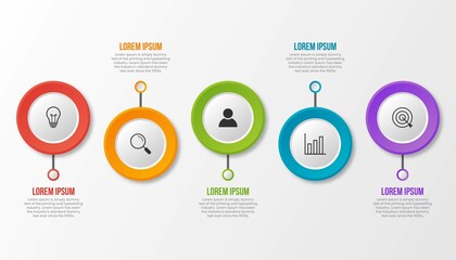 Presentation business infographic template with 5 options