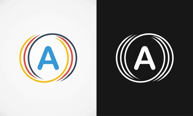 letter A circle business template vector logo