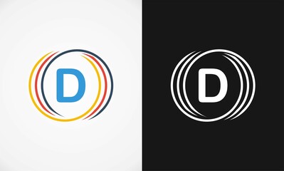 letter D circle business template vector logo