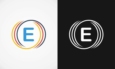 letter E circle business template vector logo