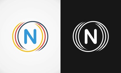 letter N circle business template vector logo