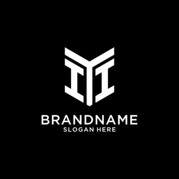 II mirror initial logo, creative bold monogram initial design style