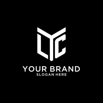 LC mirror initial logo, creative bold monogram initial design style