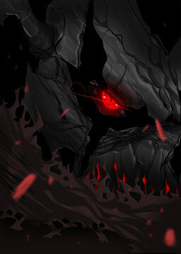 Dark demonic eye illustration artwork