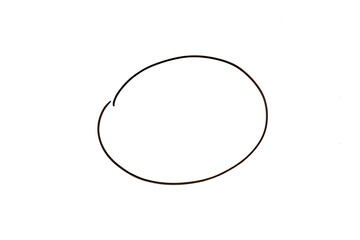 Black color line handdrawing as circle shape on white background