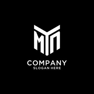 MN mirror initial logo, creative bold monogram initial design style