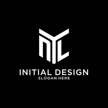 NL mirror initial logo, creative bold monogram initial design style