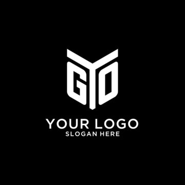 GO mirror initial logo, creative bold monogram initial design style