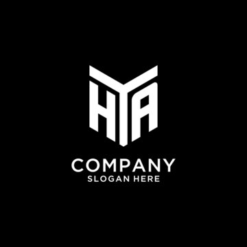HA mirror initial logo, creative bold monogram initial design style