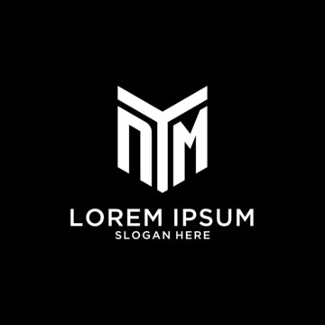 NM mirror initial logo, creative bold monogram initial design style