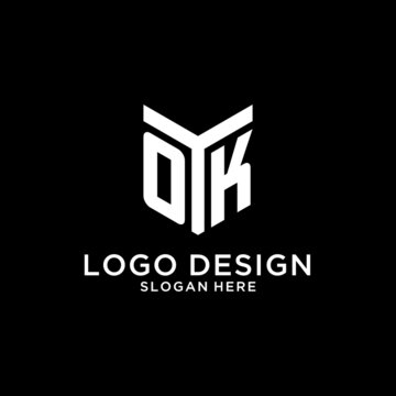 OK mirror initial logo, creative bold monogram initial design style