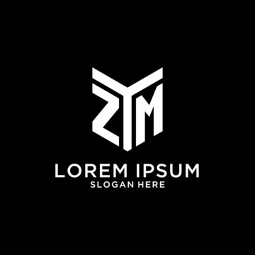ZM mirror initial logo, creative bold monogram initial design style