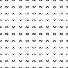 Square seamless background pattern from geometric shapes. The pattern is evenly filled with big black infinity symbols. Vector illustration on white background