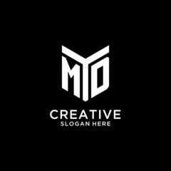 MD mirror initial logo, creative bold monogram initial design style - obrazy, fototapety, plakaty