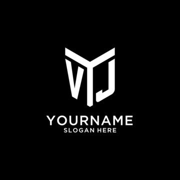 VJ mirror initial logo, creative bold monogram initial design style