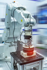 automatic machine tool in industrial manufacture factory,Smart factory industry 4.0 concept.