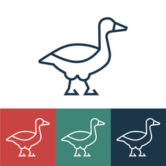 Vector linear icon with goose