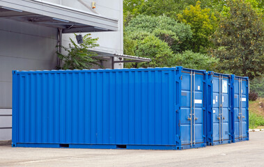 Blue Cargo Containers