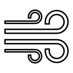 Air Vector Outline Icon Isolated On White Background