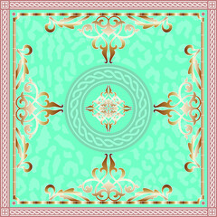 vector pattern for square or round format. Batik Damask Silk Shawl Pattern