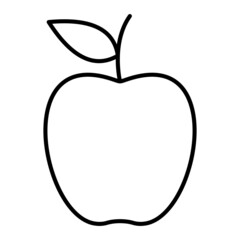 Apple Vector Outline Icon Isolated On White Background
