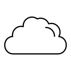 Cloud Vector Outline Icon Isolated On White Background