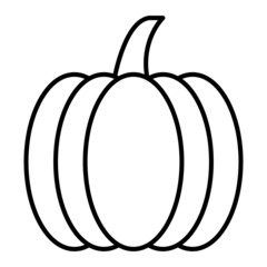 Pumpkin Vector Outline Icon Isolated On White Background
