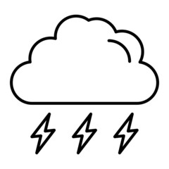 Storm Vector Outline Icon Isolated On White Background