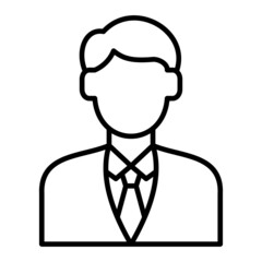 Accountant Vector Outline Icon Isolated On White Background
