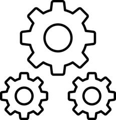 Gear Vector Outline Icon Isolated On White Background
