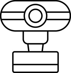 Webcam Vector Outline Icon Isolated On White Background