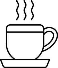 Coffee Vector Outline Icon Isolated On White Background