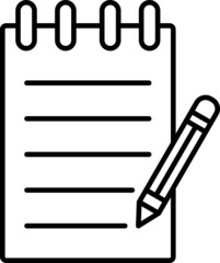 Write Vector Outline Icon Isolated On White Background