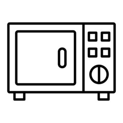 Microwave Vector Outline Icon Isolated On White Background