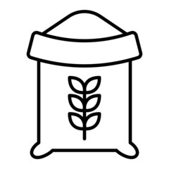 Flour Vector Outline Icon Isolated On White Background