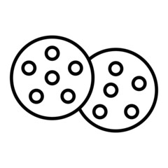 Cookie Vector Outline Icon Isolated On White Background
