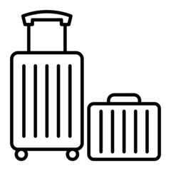 Luggage Vector Outline Icon Isolated On White Background