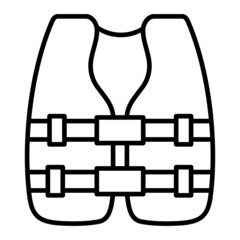 Life Jacket Vector Outline Icon Isolated On White Background