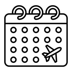 Flight Schedule Vector Outline Icon Isolated On White Background