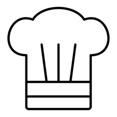 Chef hat Vector Outline Icon Isolated On White Background